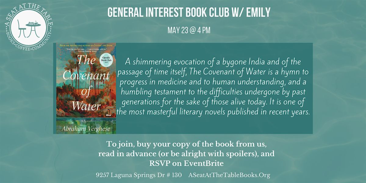 General Interest Book Club w\/ Emily: The Covenant of Water
