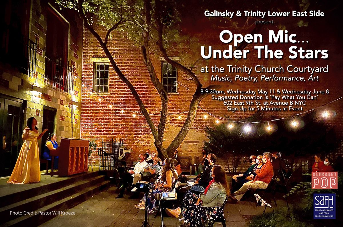 Open Mic Under the Stars! Wednesday June 8th, 8pm!