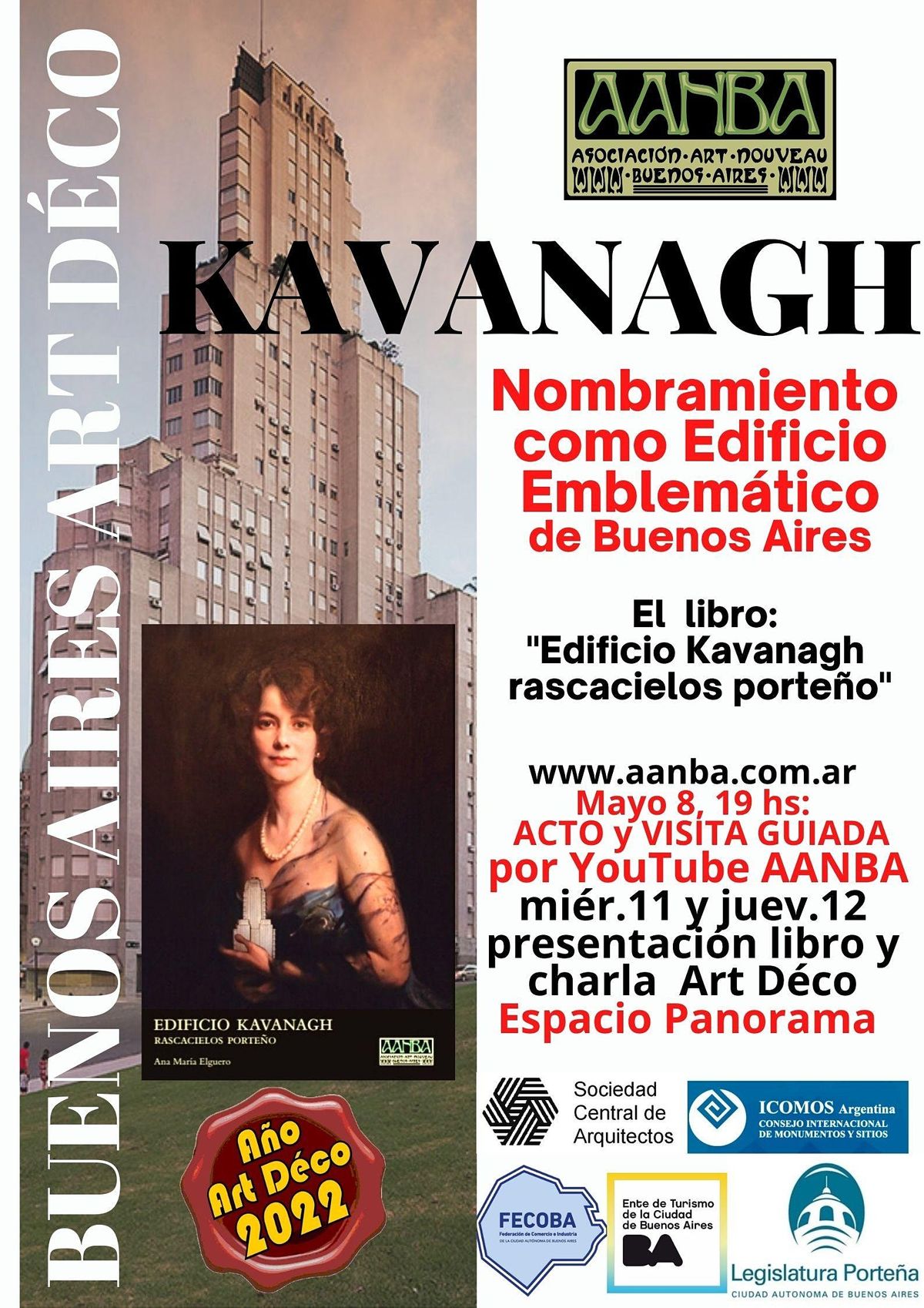 Edificio KAVANAGH presentaci\u00f3n del libro y charla Art D\u00e9co con video visita