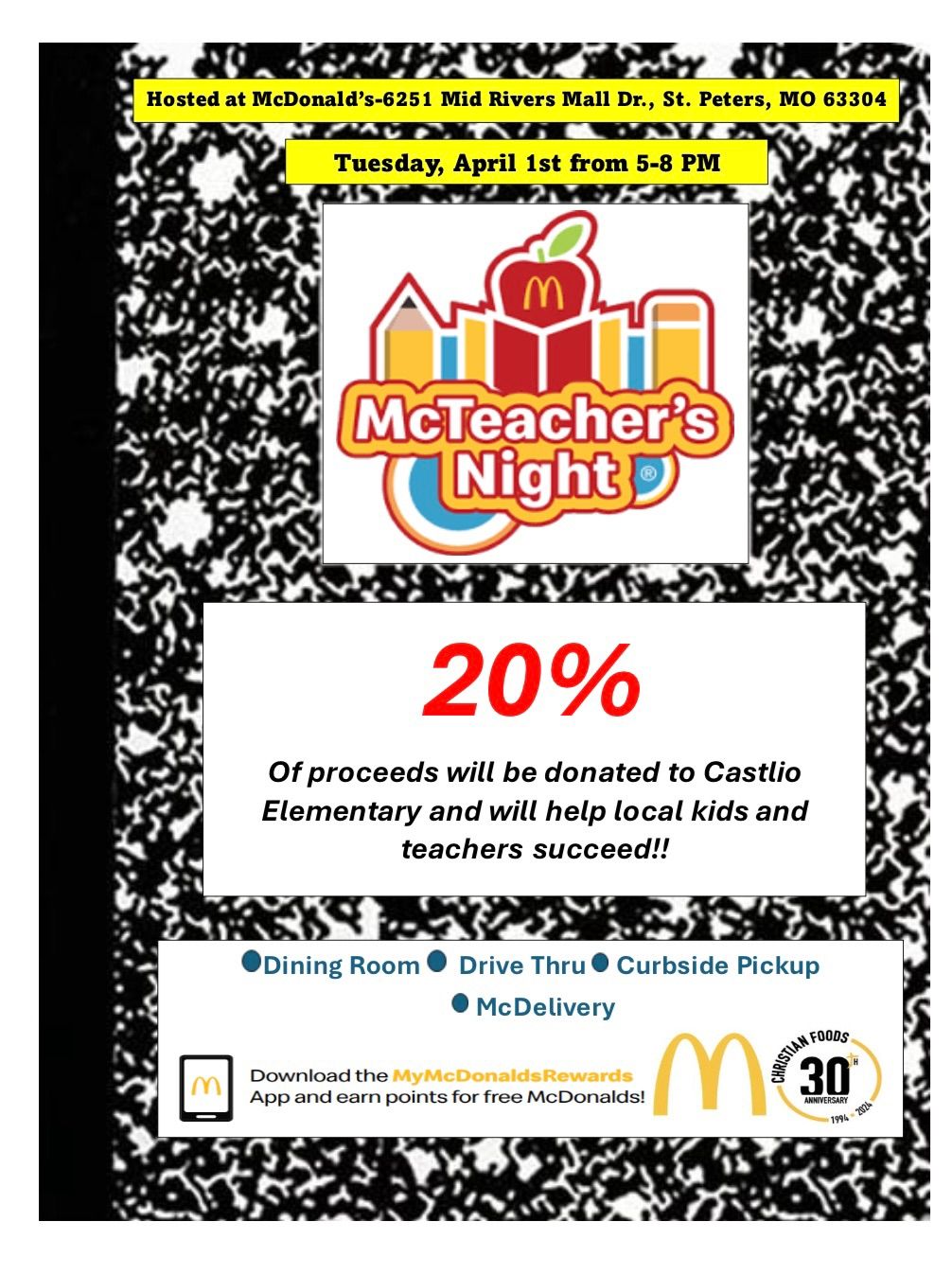 Castlio PTO McTeachers Night Fundraiser 