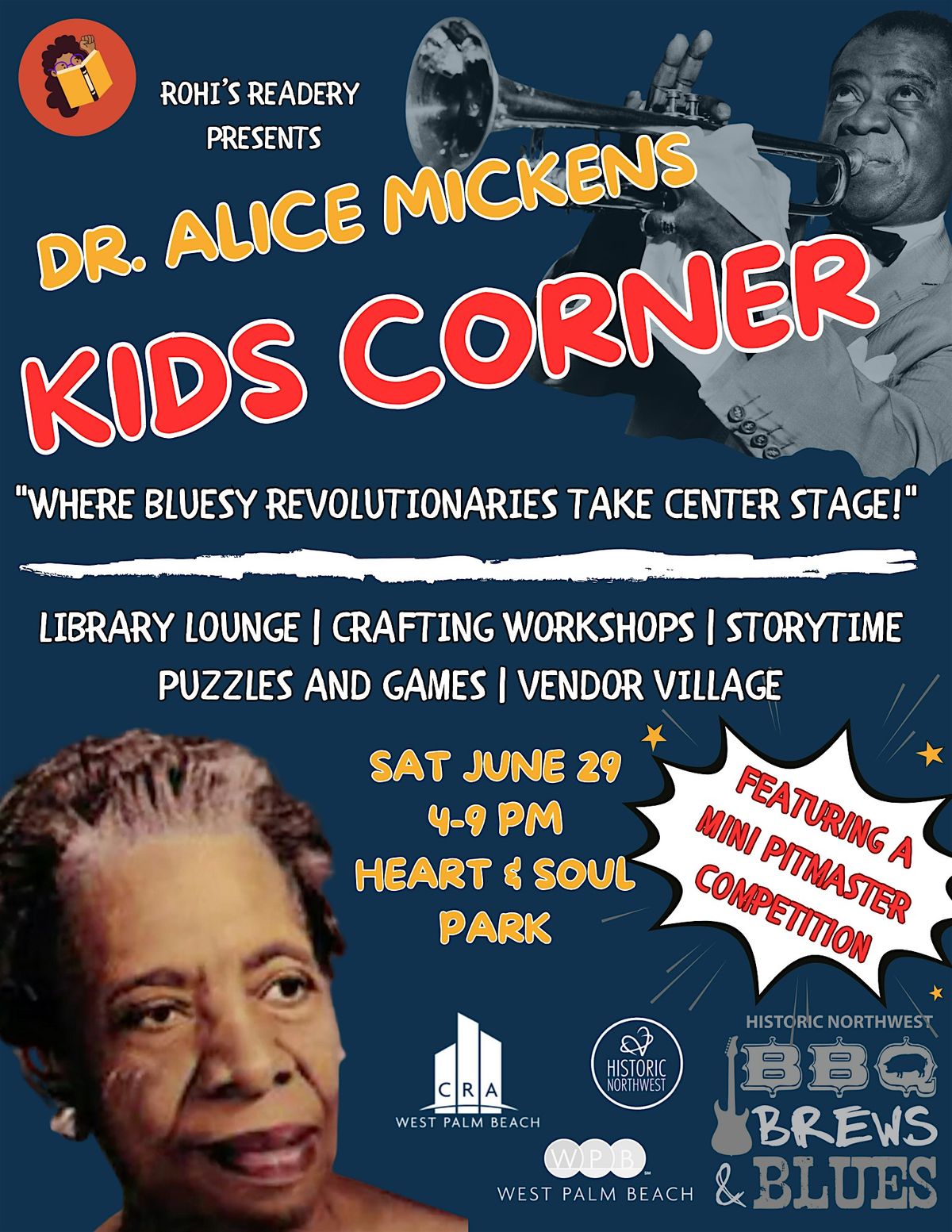 The Readery Presents: Dr. Alice Mickens Kids Corner at BBQ Brews and Blues
