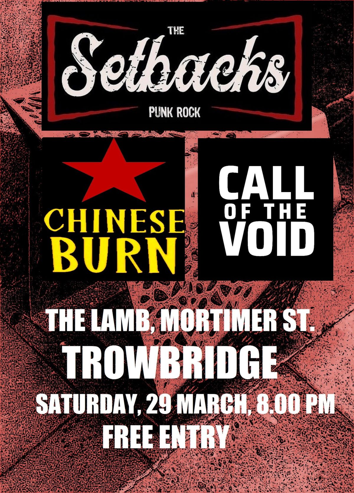 The Setbacks +  Chinese Burn + Call of the Void @ The Lamb