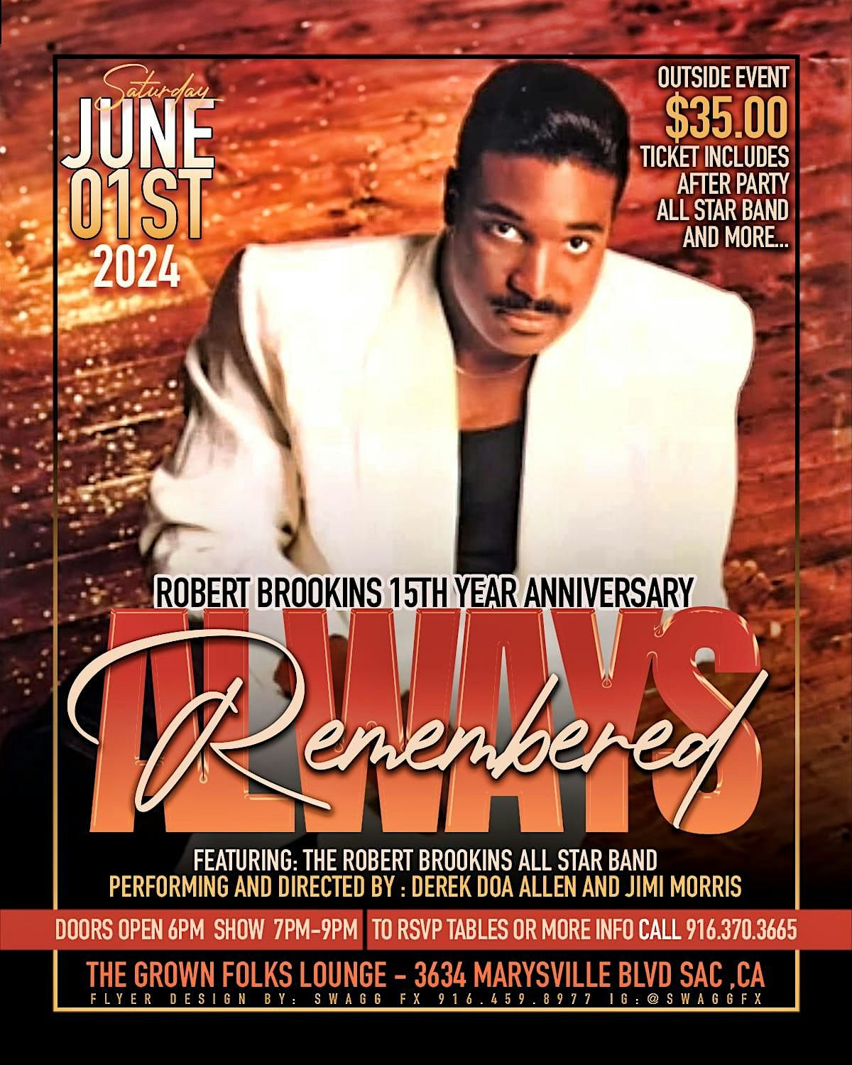 THE ROBERT BROOKINS "Always Remembered" Concert & Party