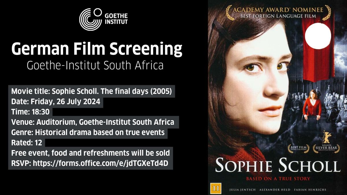 Film Screening: Sophie Scholl: Die Letzten Tage (The Final Days) (2005) 