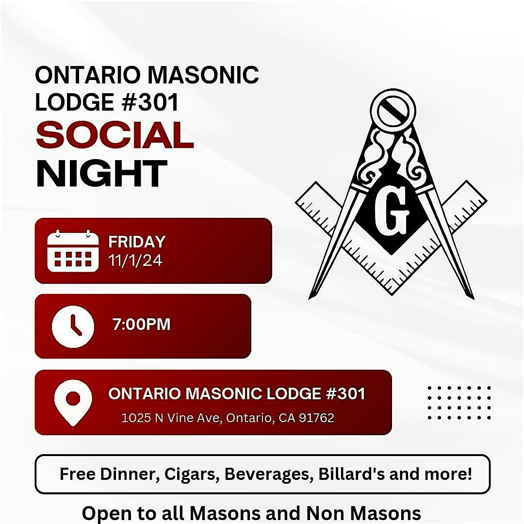 Ontario Masonic Lodge Social Night