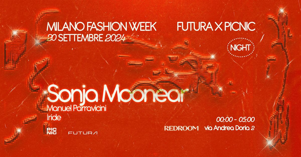 Fri Sept 20th MFW Red Room presents FUTURA & PICNIC w\/\/ Sonja Moonear