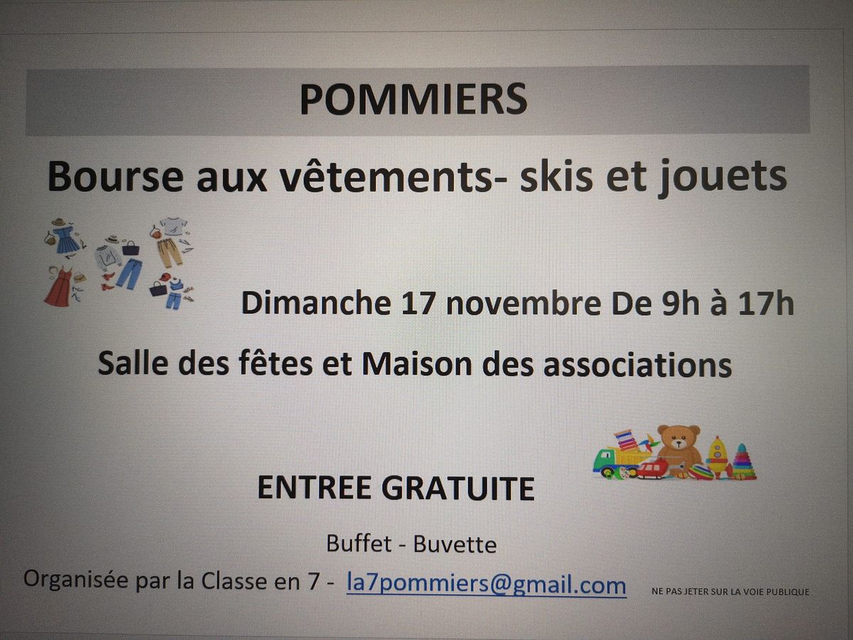 Bourse aux v\u00eatements mat\u00e9riel de skis et jouets 