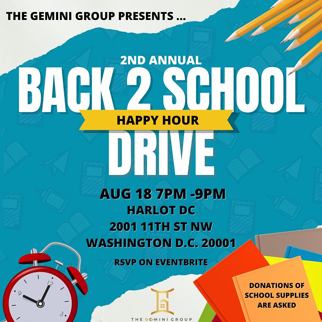 2nd Annual Back 2 School Drive HAPPY HOUR