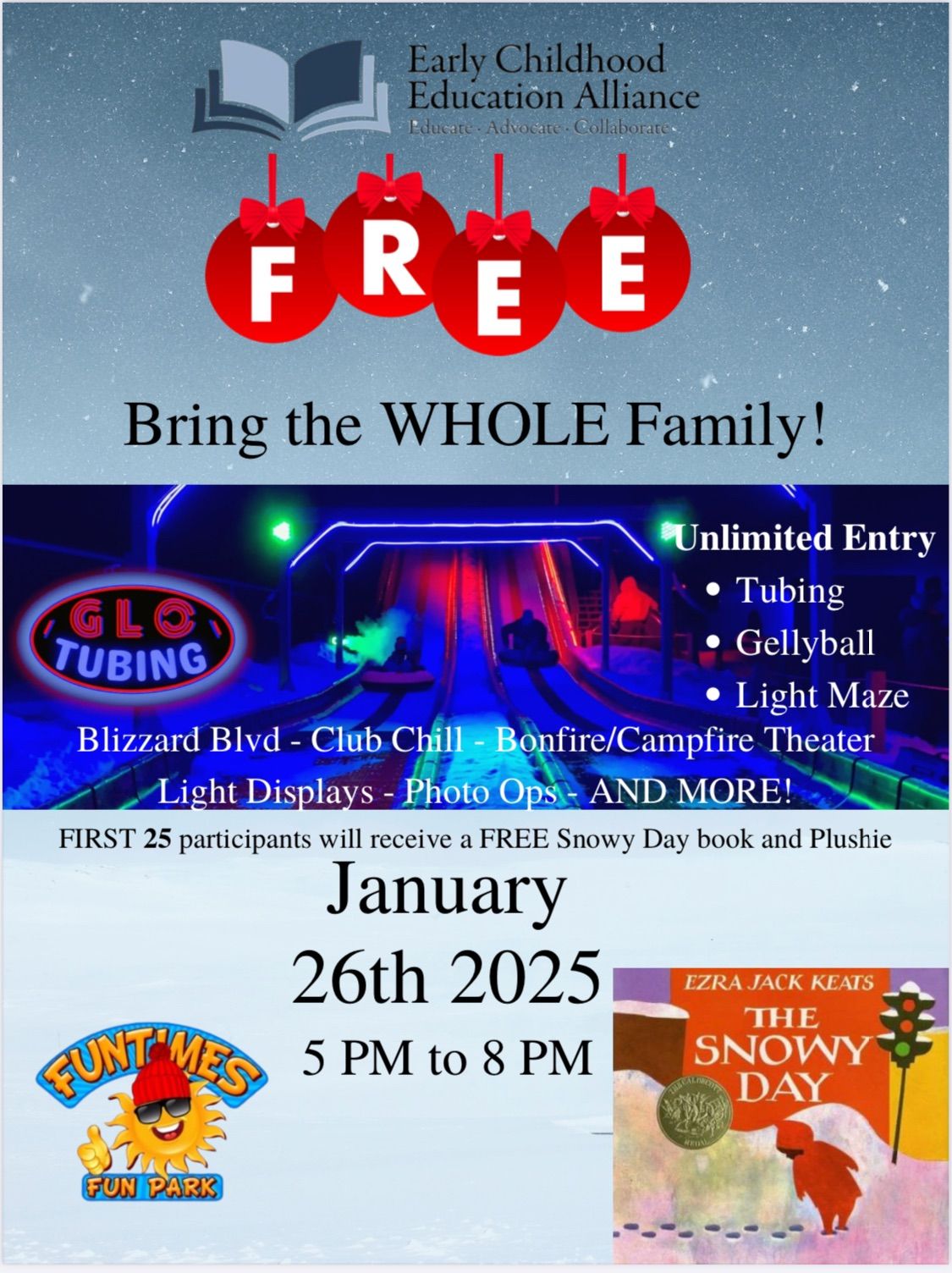 GLO Tubing at THE SNOWY DAY Event (Unlimted FREE Entry)