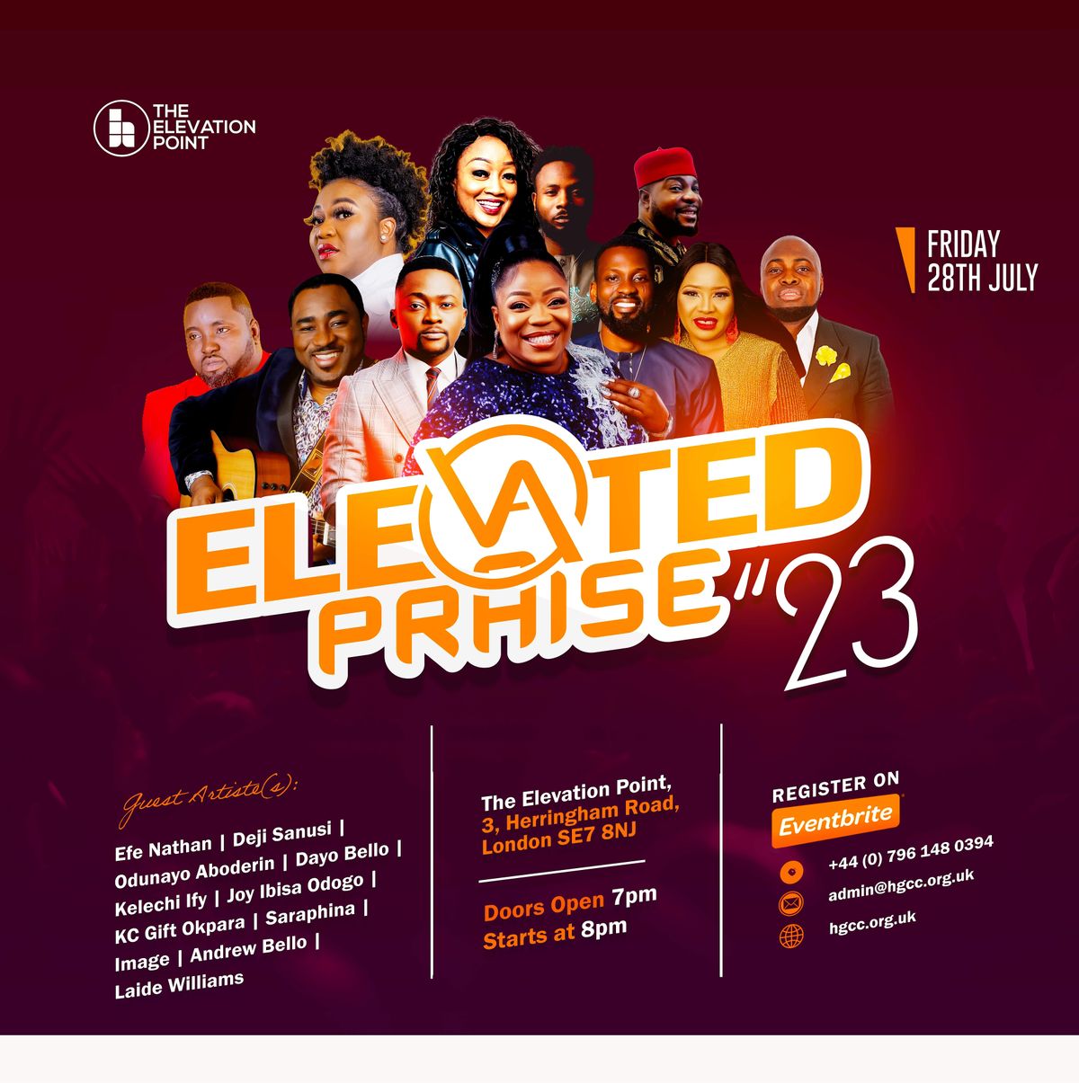 Elevated Praise 2023, HGCC The Elevation Point, London, 28 July 2023