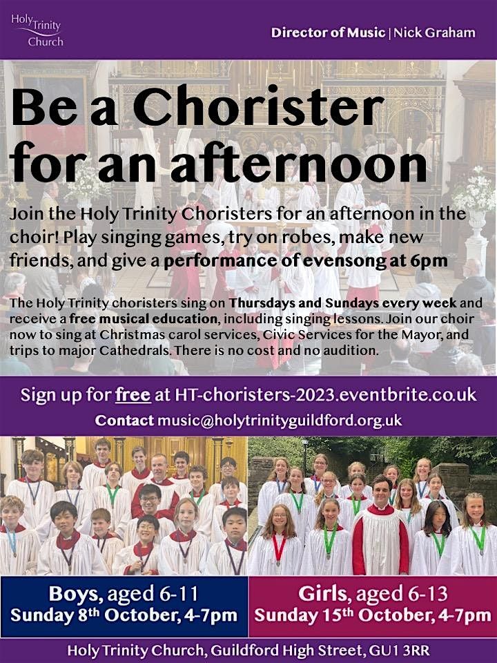 Be a Chorister for an Afternoon in Guildford