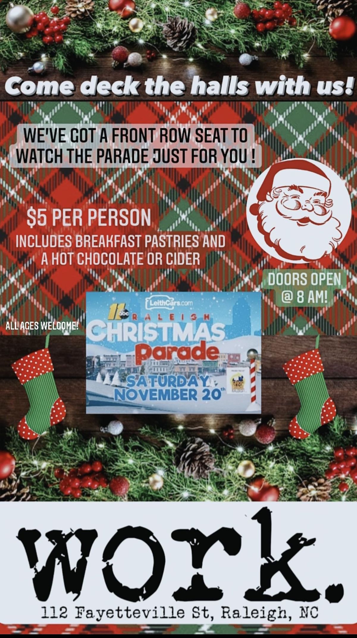 Christmas Parade Raleigh 2022 Christmas Parade Viewing Party, Work. Nightclub, Raleigh, 20 November 2021