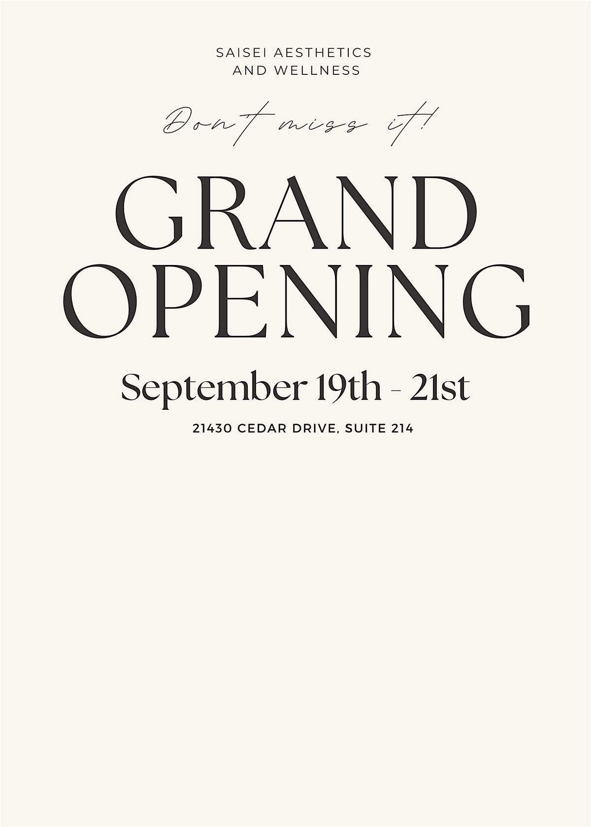 SaiSei Medspa Grand Opening