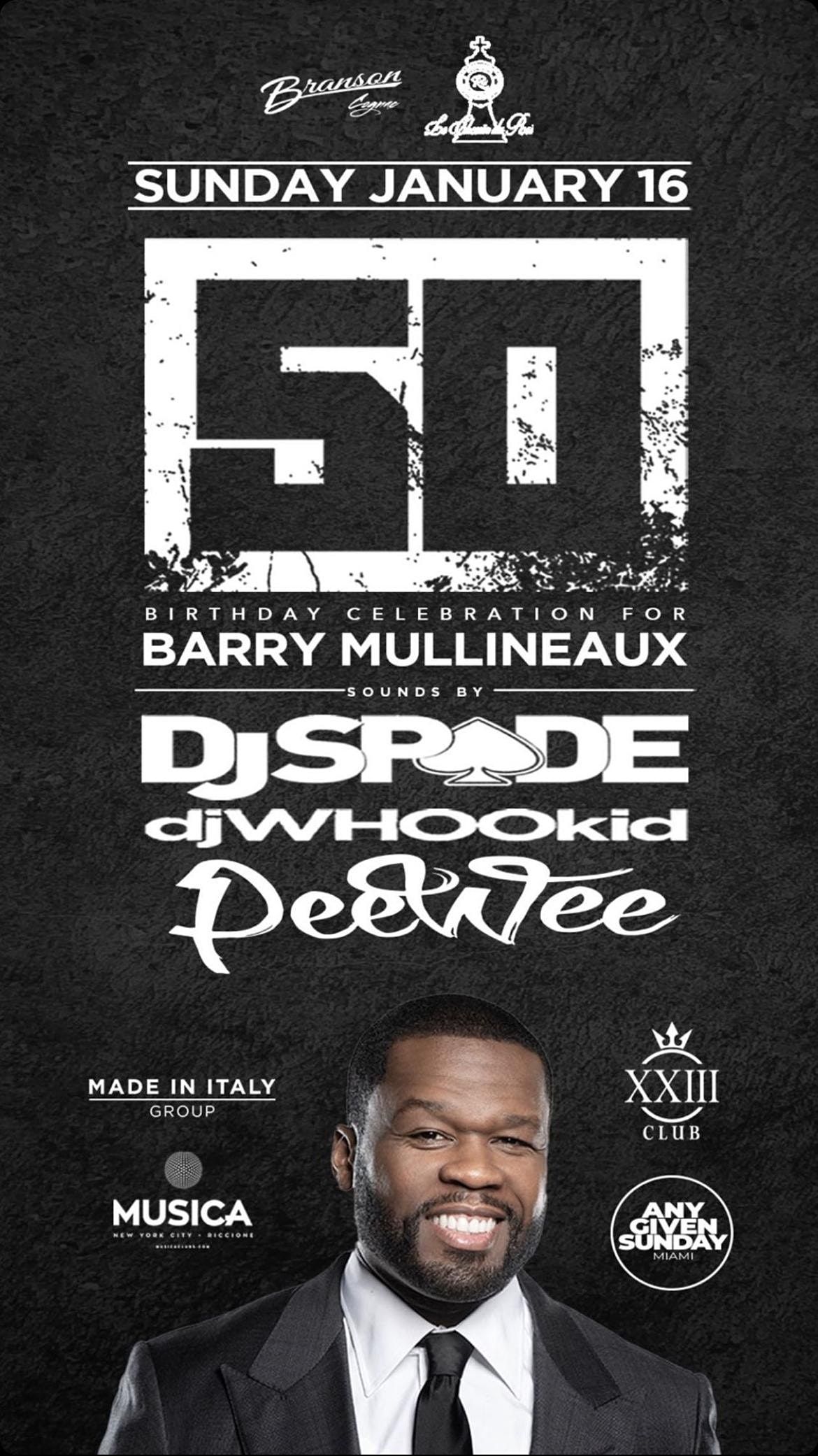 1*16 \/ 50 Cent LIVE \/ MLK Weekend \/ XXIII Club MIA \/ DJ SPADE + DJ Whookid