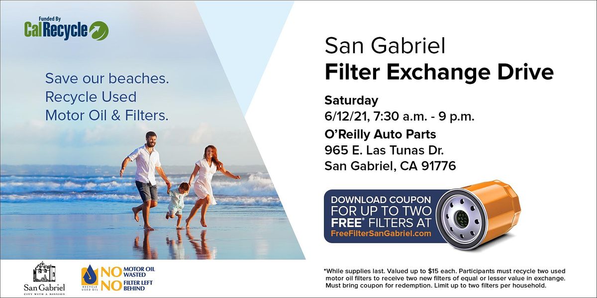 San Gabriel Free Oil Filter Exchange Drive O Reilly Auto Parts San Gabriel 12 June 21