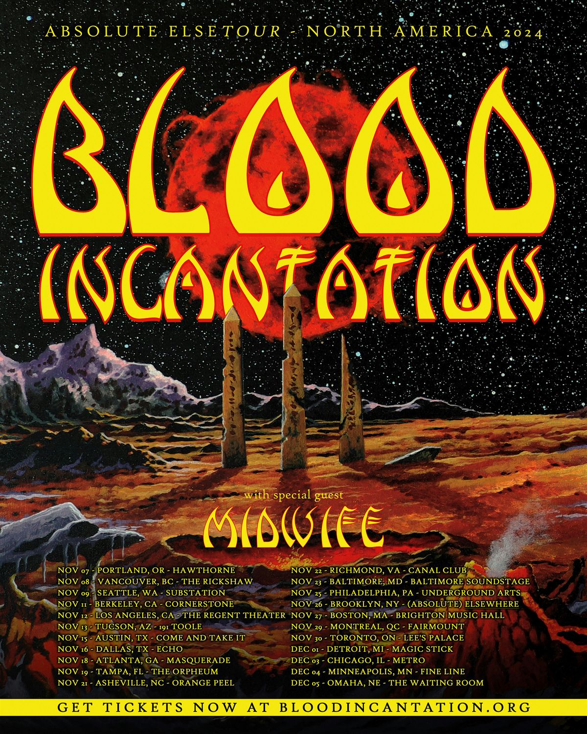 BLOOD INCANTATION "ABSOLUTE ELSETOUR - NORTH AMERICA 2024"