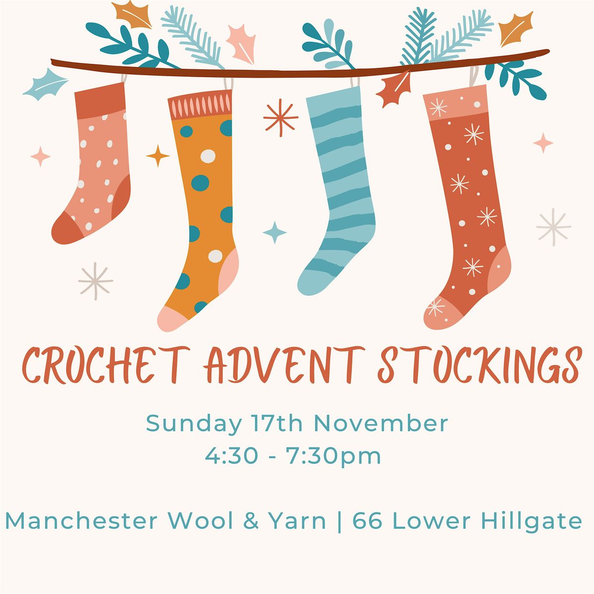 Crochet Advent Stocking garland