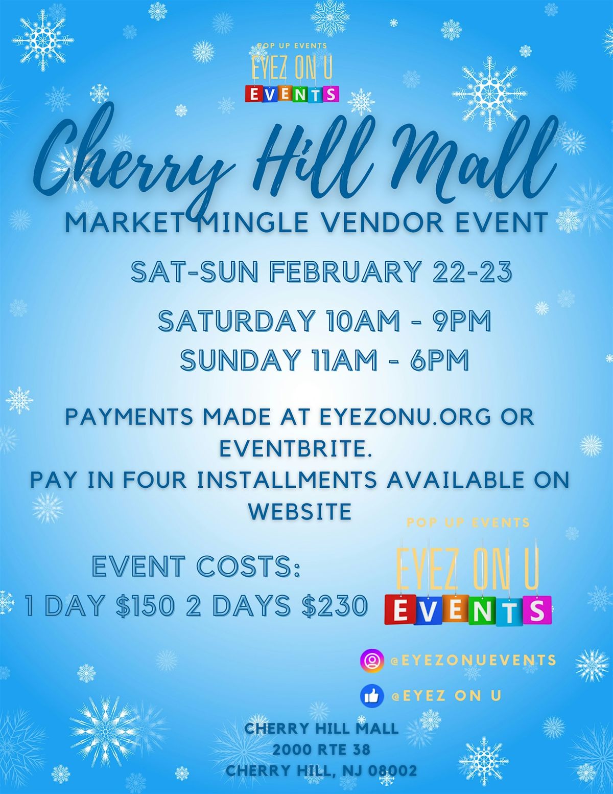 Cherry Hill Mall Market MIngle Vendor Event