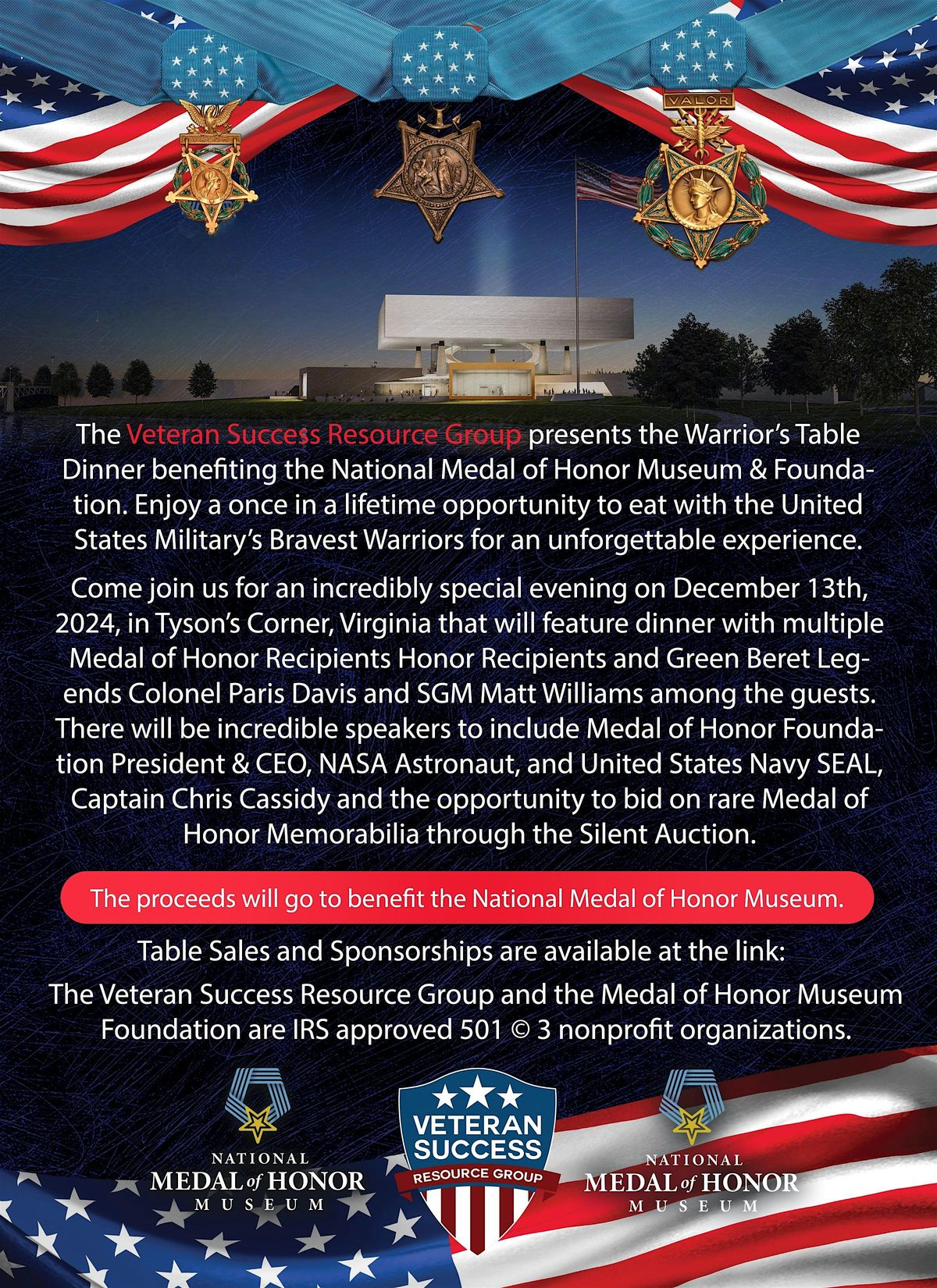 The Warrior's Table benefitting the National Medal of Honor Museum