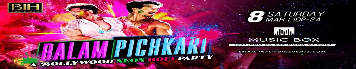 Bollywood Neon Holi Party in San Diego on March 8th