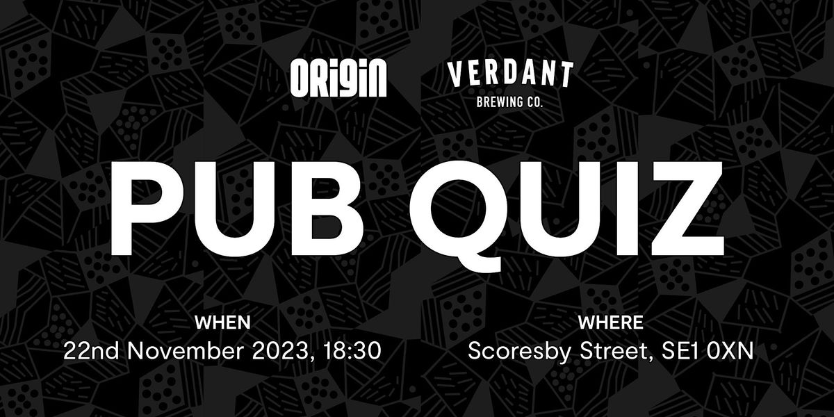 Origin Coffee X Verdant Brewing Pub Quiz, Origin Coffee (Scoresby