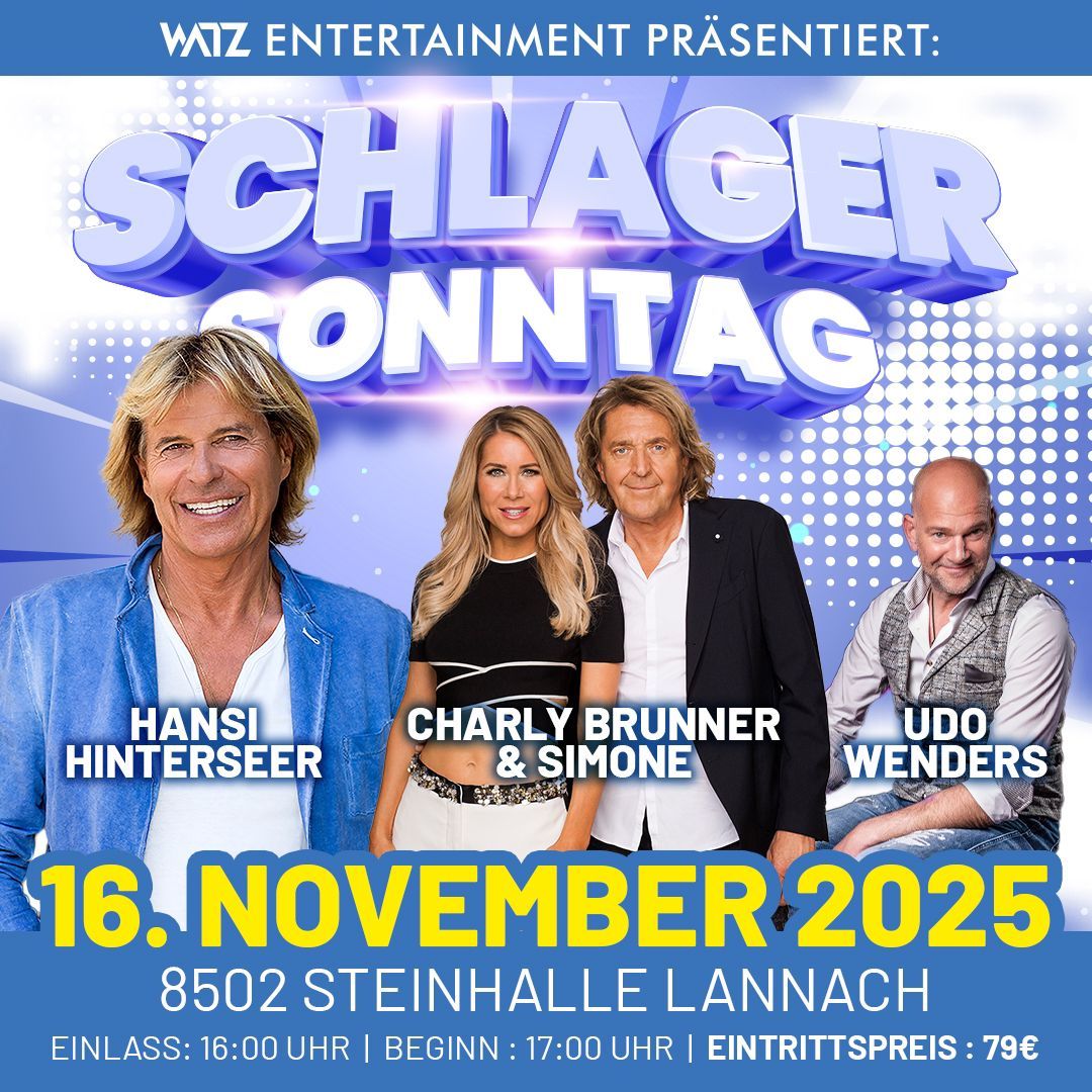 SCHLAGER SONNTAG | Steinhalle Lannach am 16.11.2025