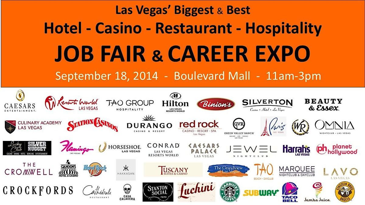 Las Vegas Job Fair- Event Venue Jobs plus Hotels, Casinos, Nightclubs