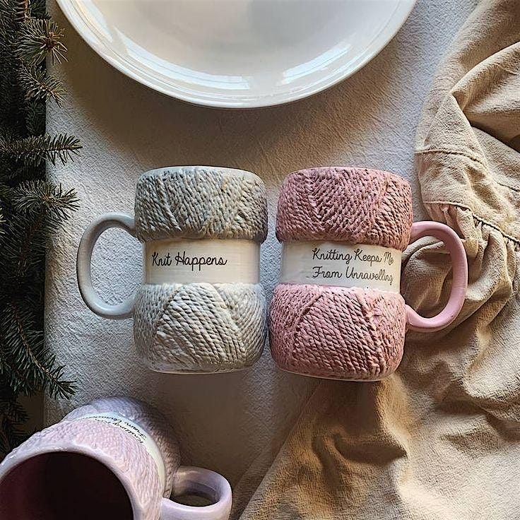 NEW Make adorable knitting mugs - couples  class with Kelsey