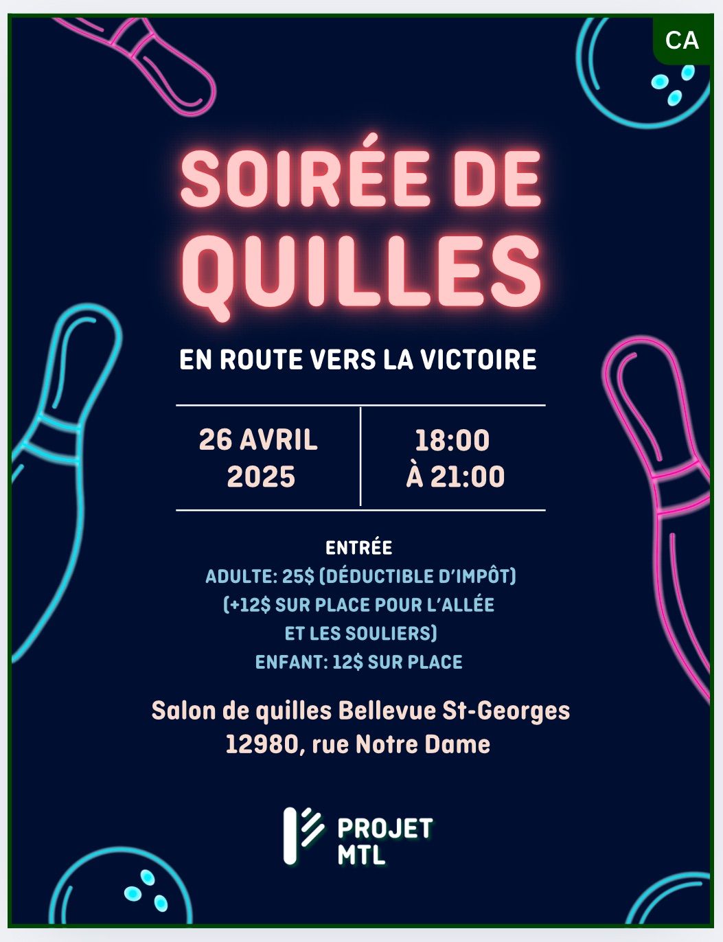 Soir\u00e9e de quilles-En route vers la victoire 