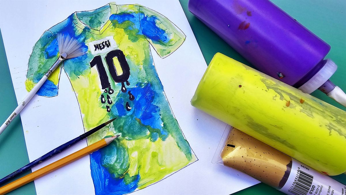 Lionel Messi jersey painting (Mudgee Library ages 9-12)