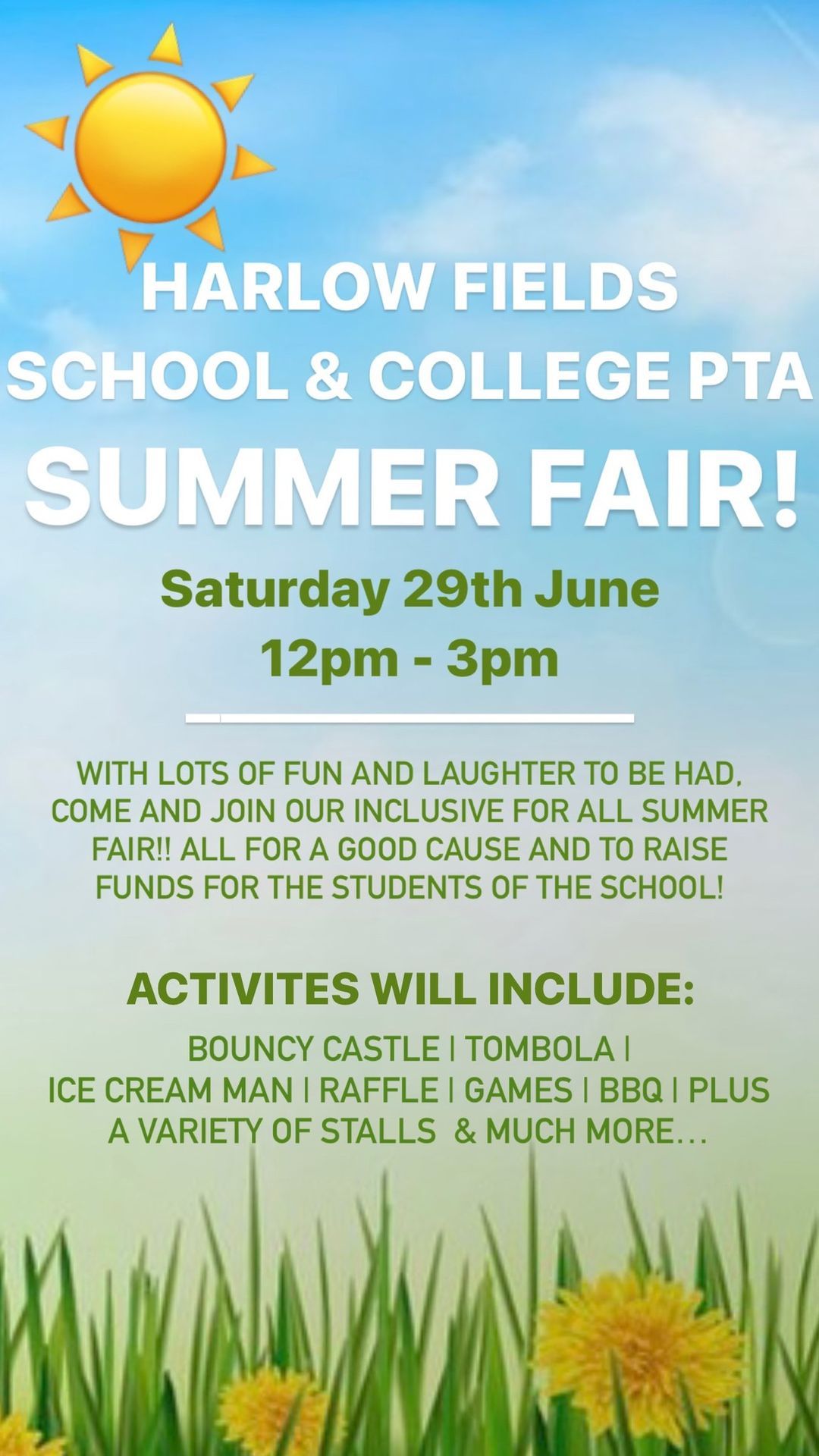 Harlow Fields School & College PTA summer fair! 