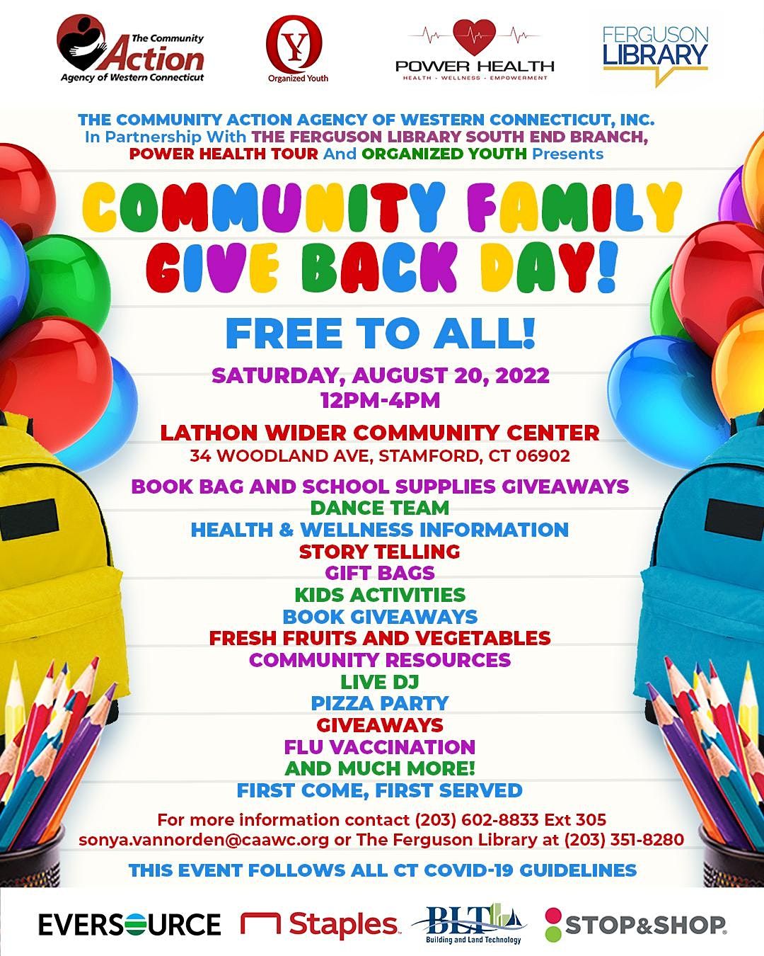 Community Family Give Back Day, Lathon Wider Community Center, Stamford ...