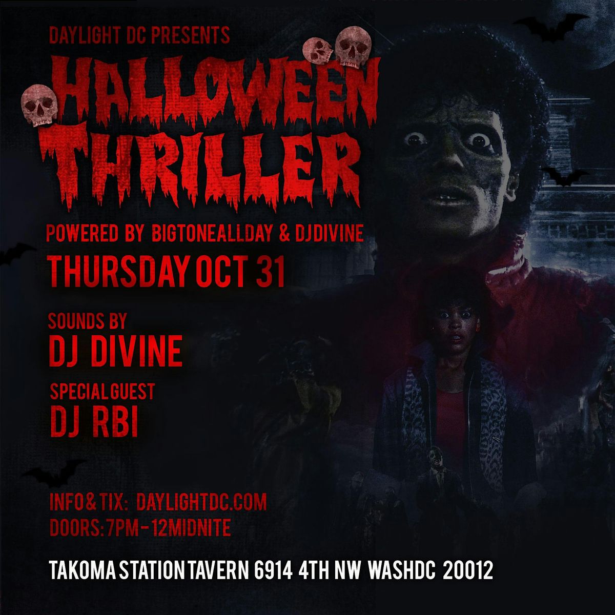 Daylight Halloween Thriller @ Takoma Station Tavern