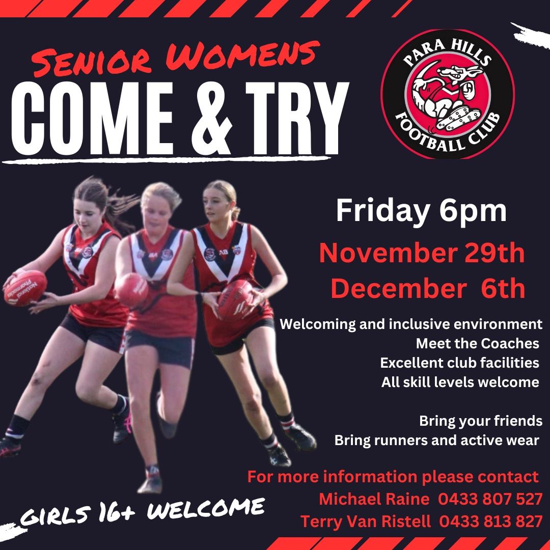 Senior Women\u2019s Come and Try Session