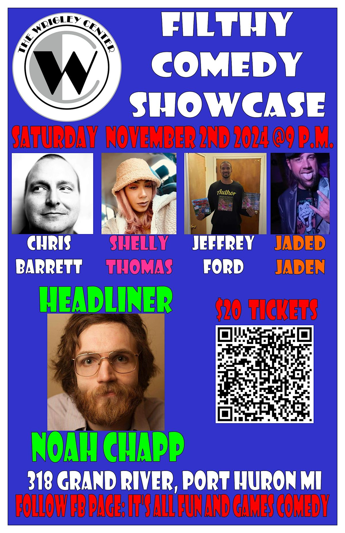 MOSTLY FILTHY COMEDY NIGHT PORT HURON AT WRIGLEY CENTER NOVEMBER 2ND