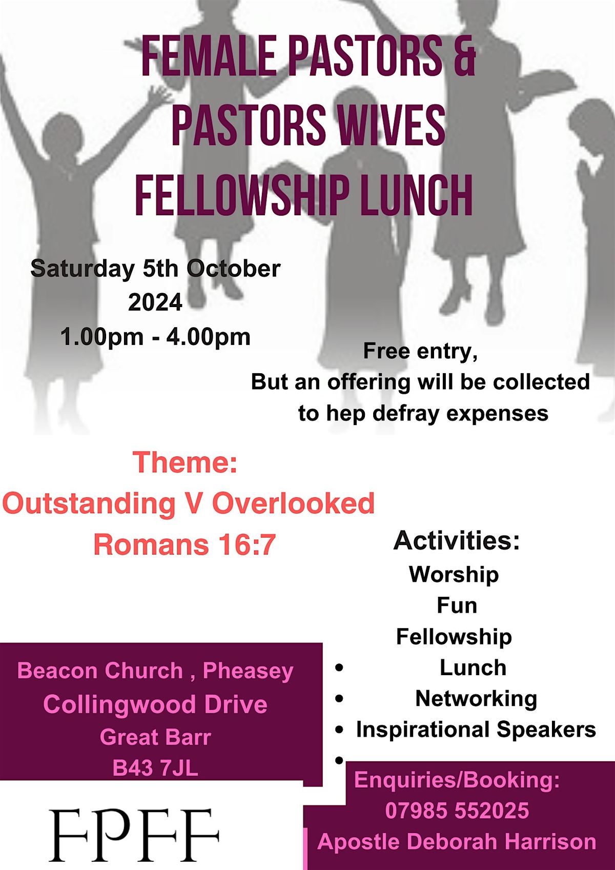 Female Pastors &  Pastors Wives  Fellowship Lunch