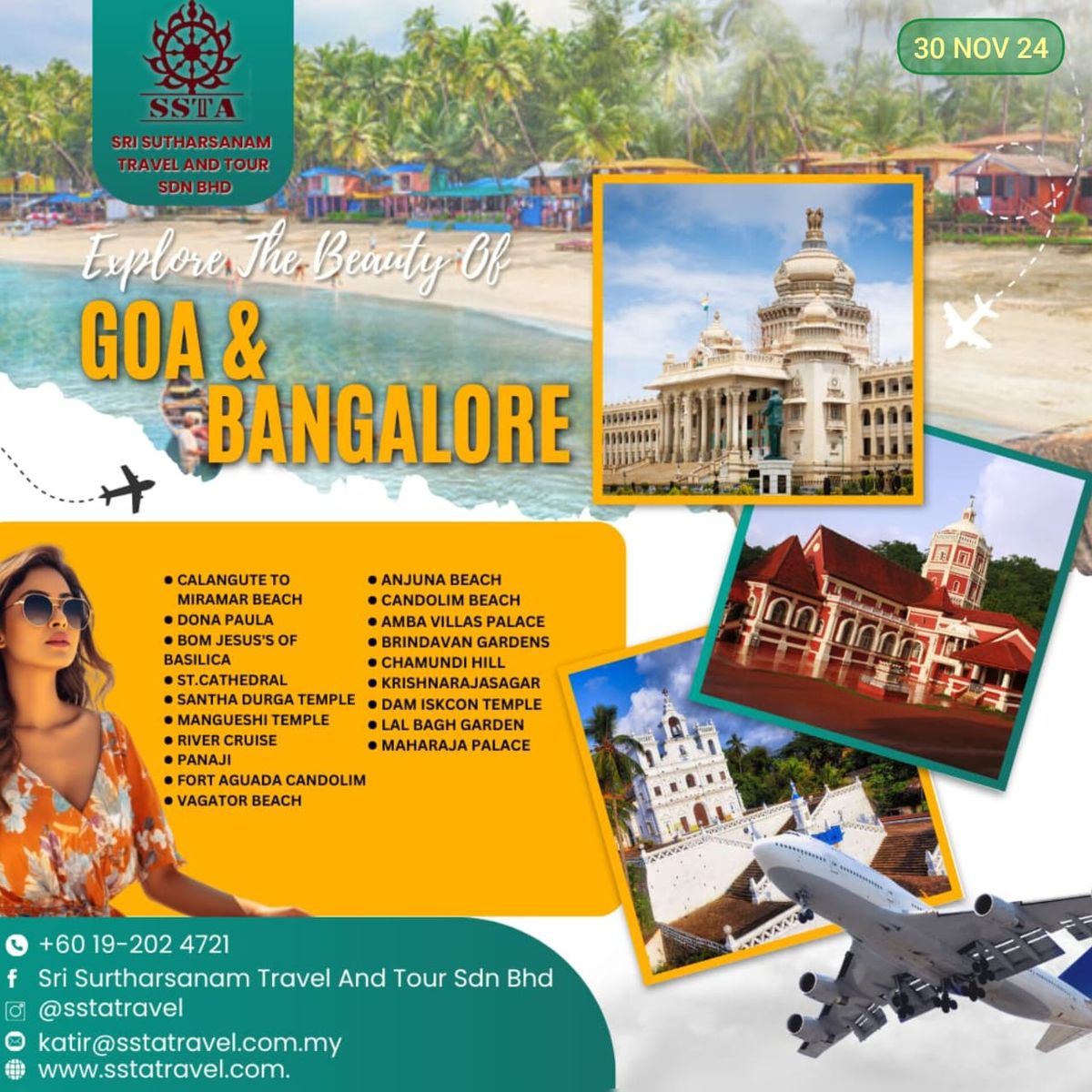 Discover the exotic beauty of Goa and Bangalore with Sri Sutharsanam Travel and Tour!