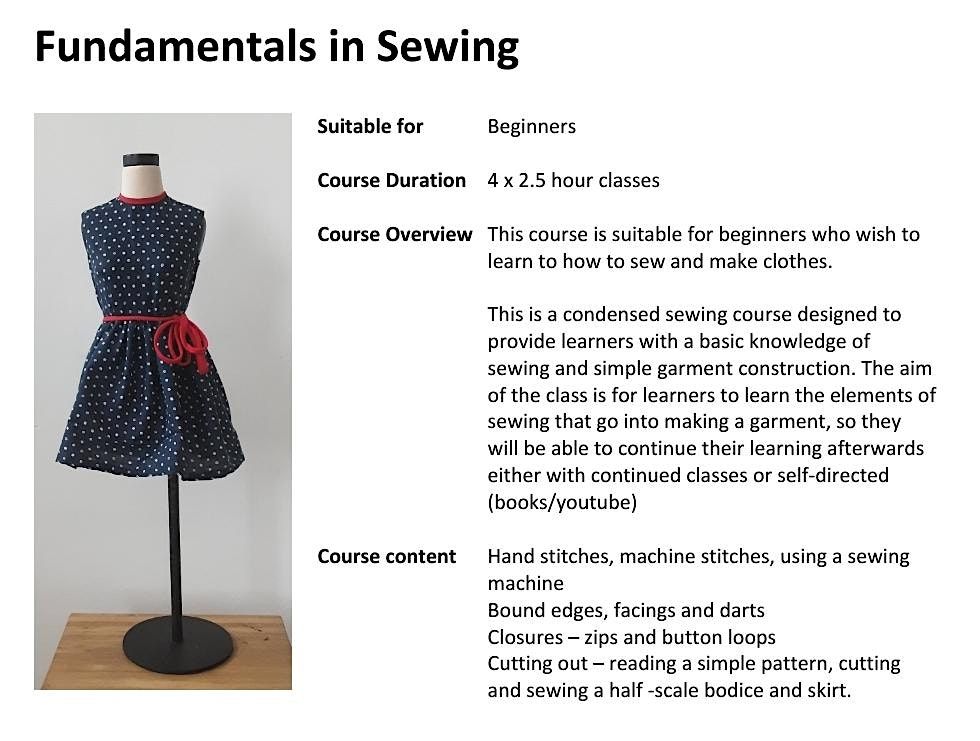 Fundamentals in Sewing - Sewing for Beginners