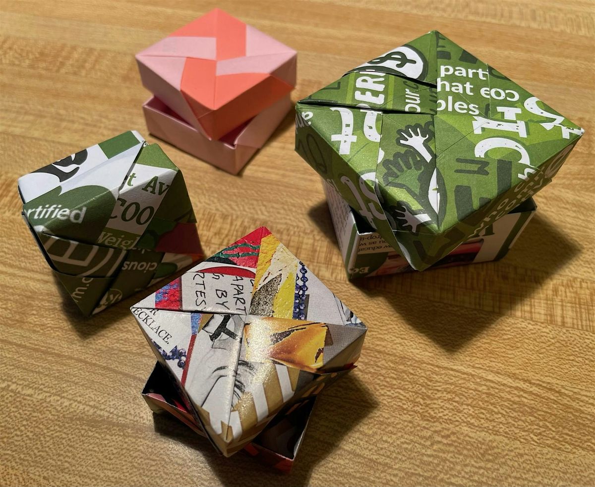 Upcycled Origami Boxes with Patty