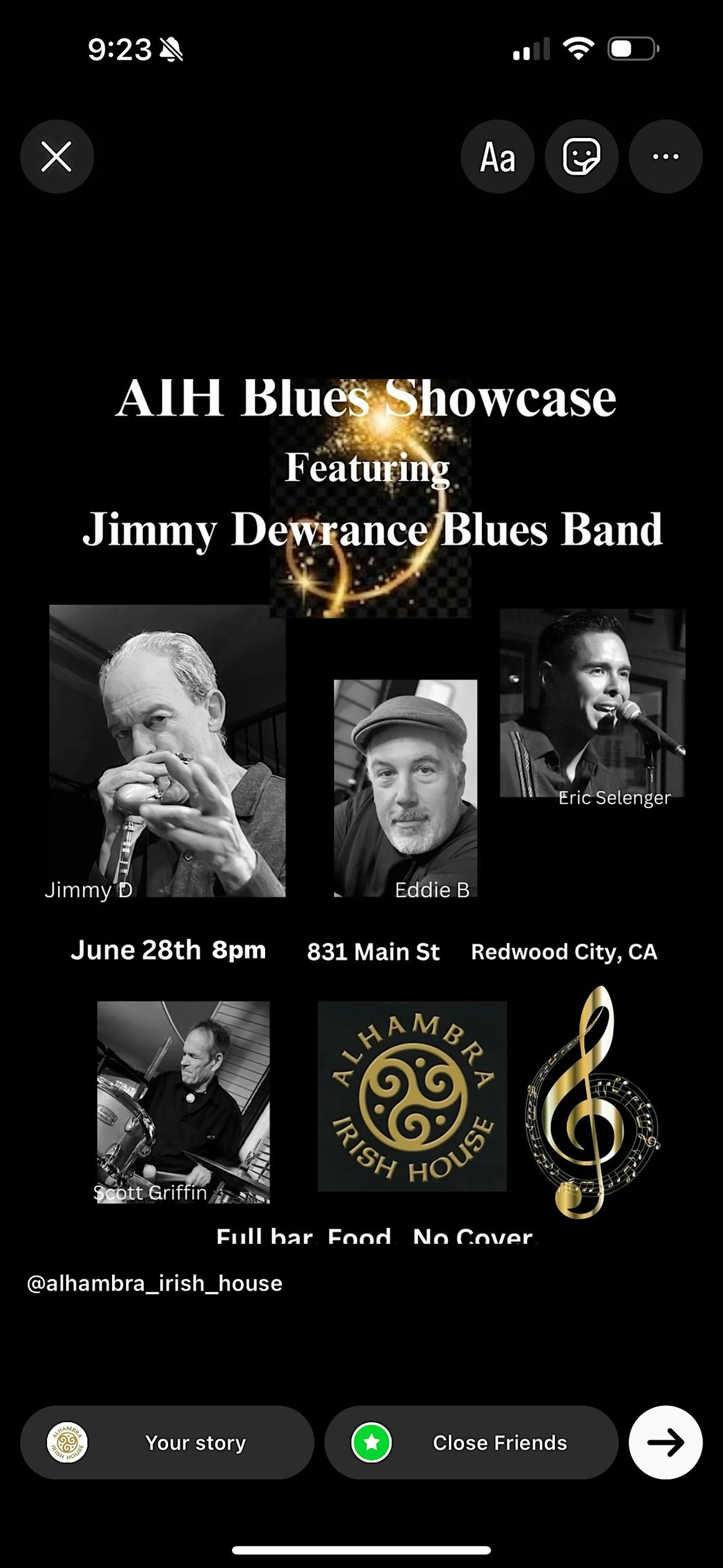 Jimmy Dewrance live Blues. Food, drinks and great music