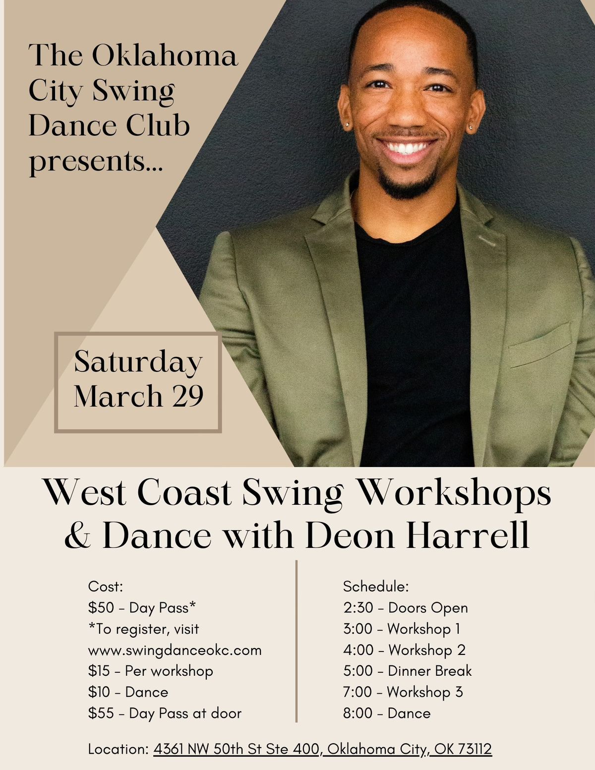 West Coast Swing Workshops & Dance with Deon Harrell