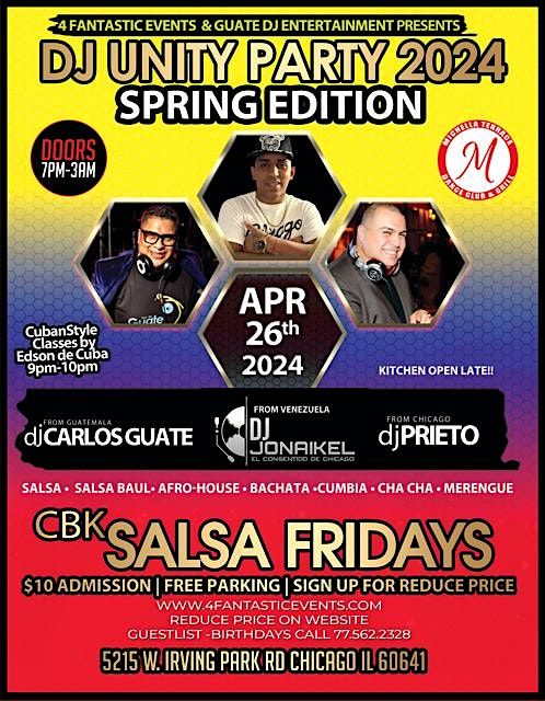 CBK Salsa Friday (DJ Unity Spring Edition) @ Michella\u2019s Nightclub