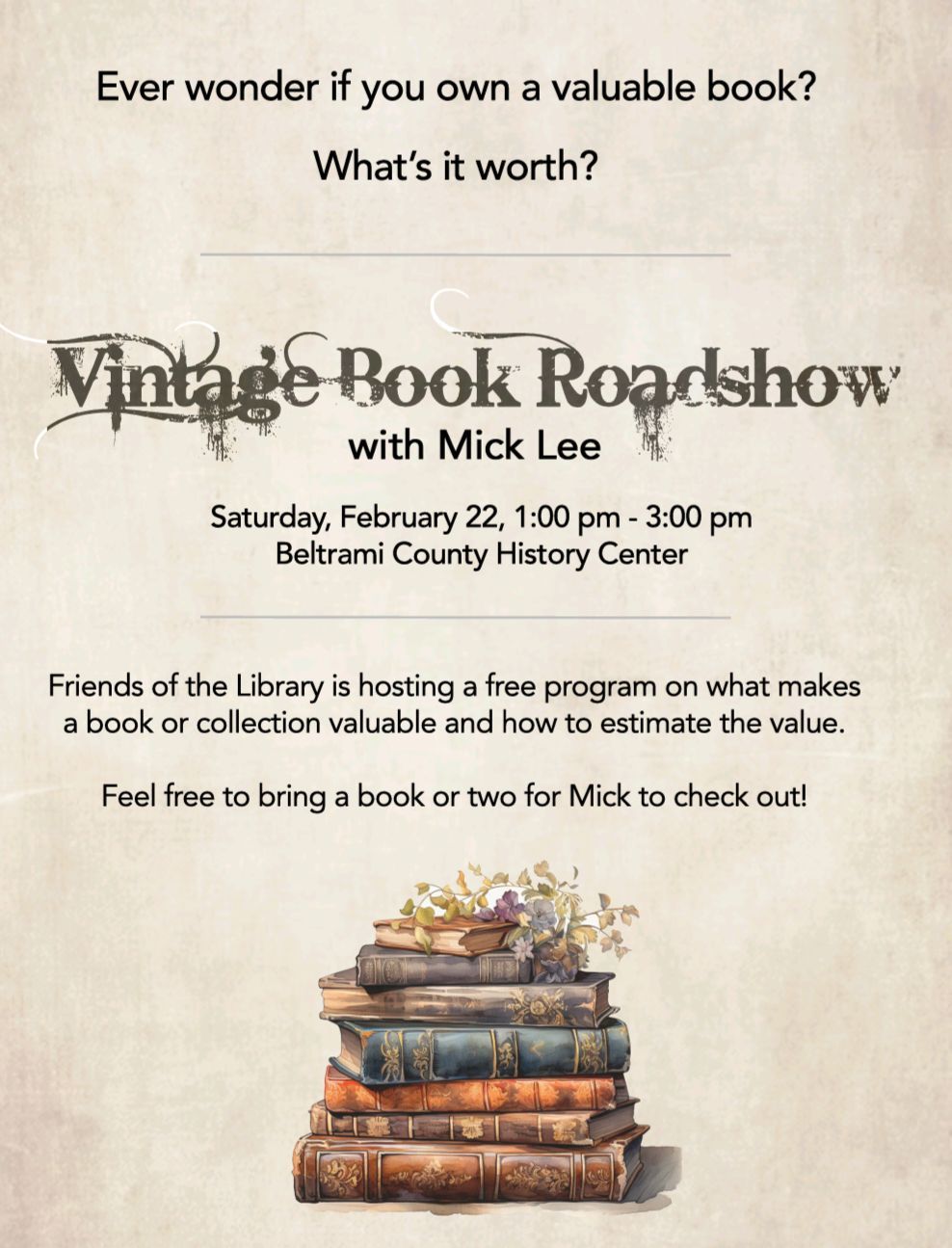 Vintage Book Road Show with Mick Lee