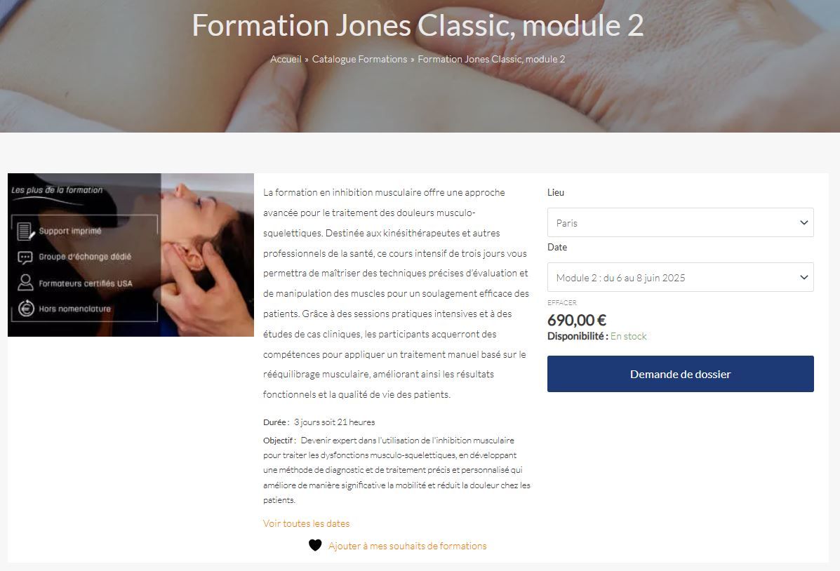 Formation Jones Classic, module 2