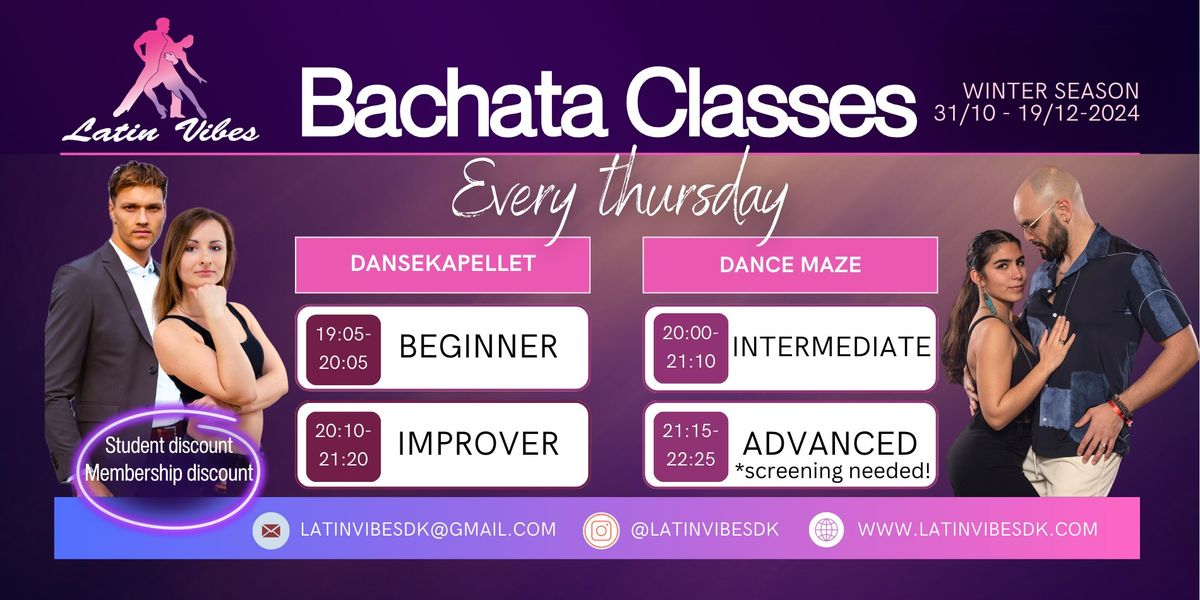 Bachata weekly classes w. Latin Vibes