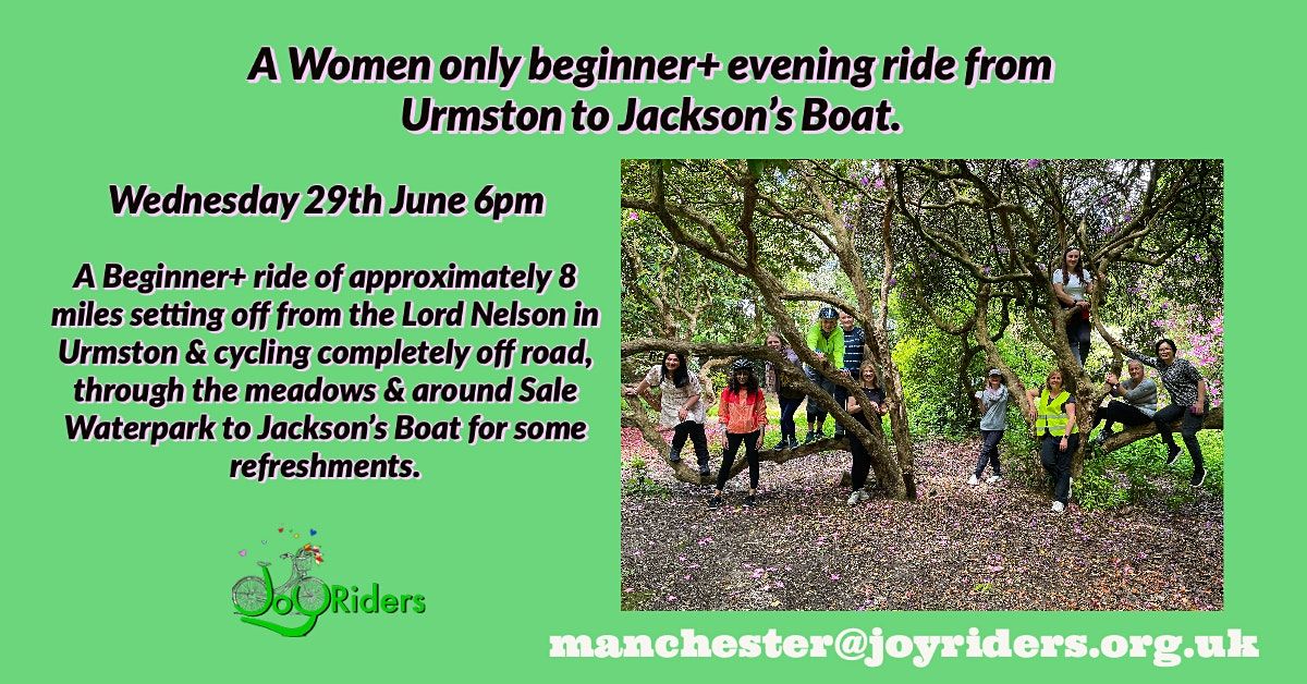 A Women only Beginner+ ride from Urmston to Jackson's Boat