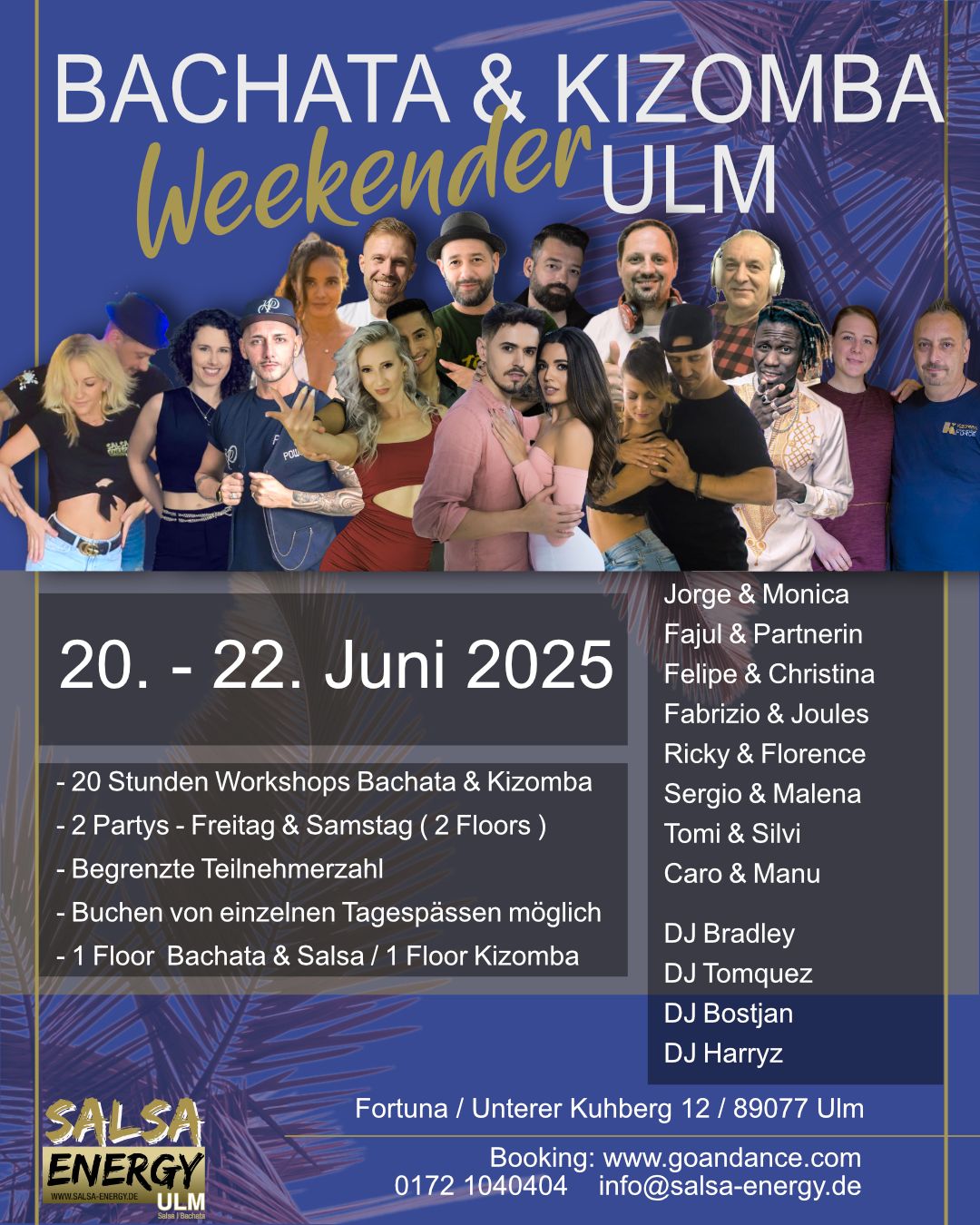 BACHATA & KIZOMBA W E E K E N D E R \u2013 U L M \/ Workshops & Party Weekend