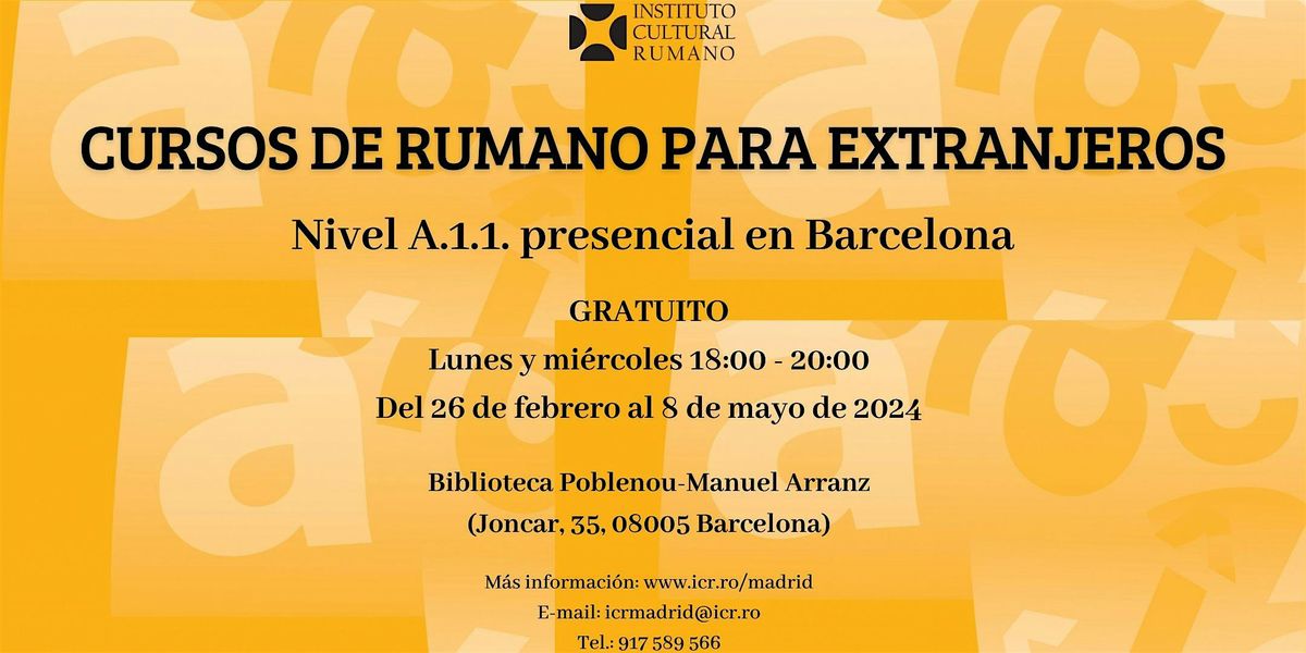 Curso gratuito de lengua rumana en Barcelona