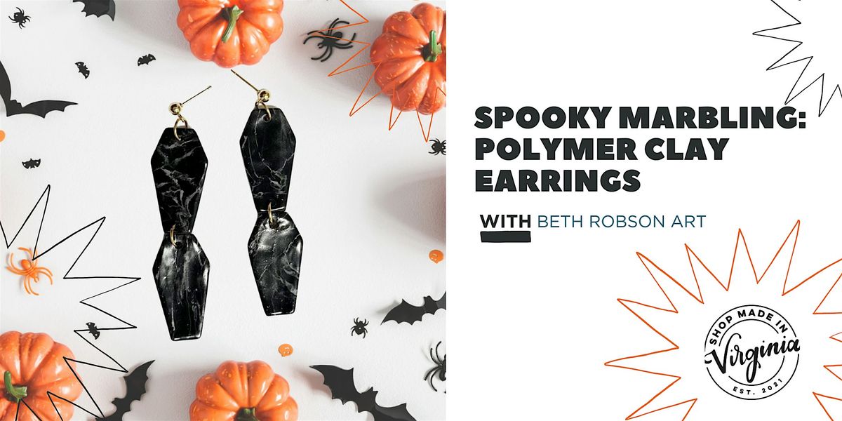 Spooky Marbling: Polymer Clay Earrings