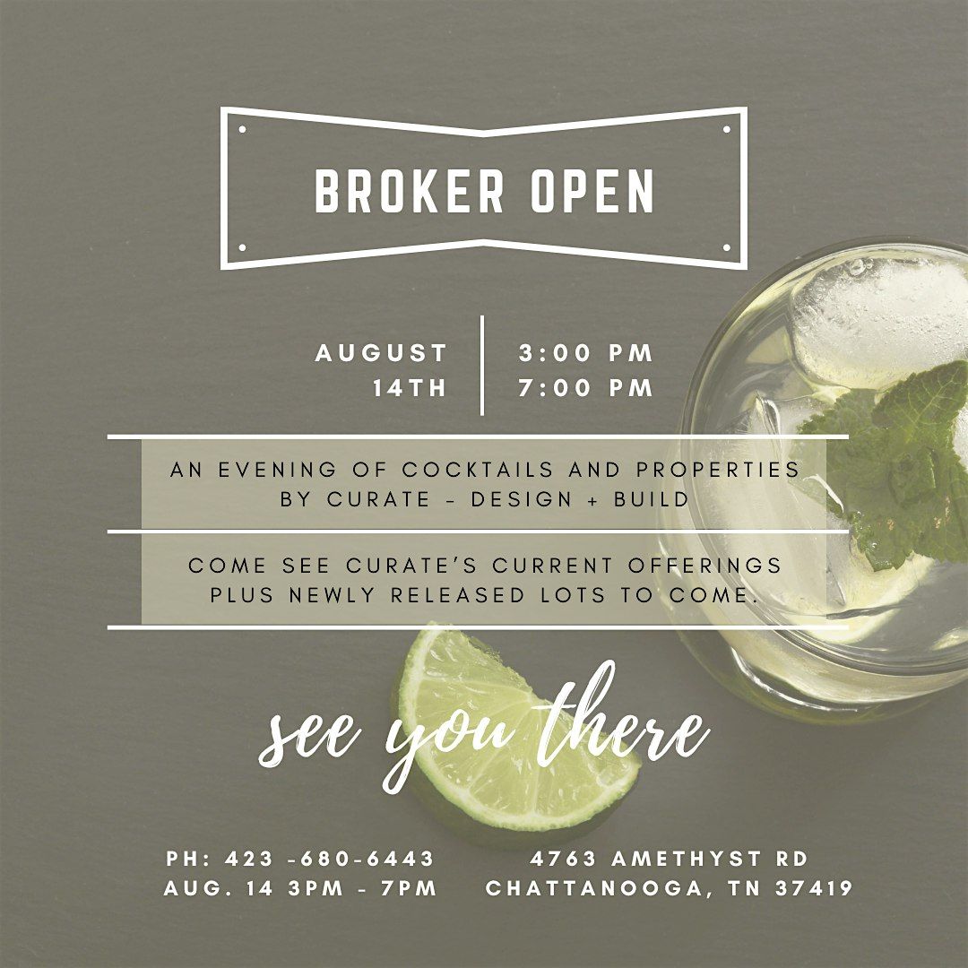 CURATE'S SUMMER BROKER OPEN!